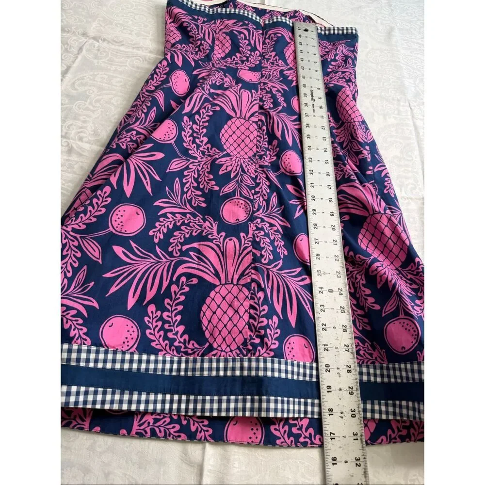 Lilly Pulitzer Originals VTG Pink Blue Strapless Dress Cocktail Resort Size 10 - Picture 7 of 7